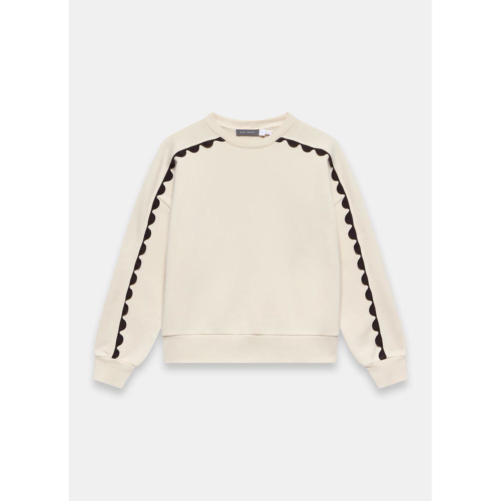 Mint Velvet Contrast Scallop Trim Sweatshirt